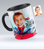 BK Gift Kişiye Özel Erkek Çocuk Karikatürlü Siyah Kupa Bardak  1