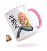 BK Gift Kişiye Özel Kadın Her Şey Yolundaymış Gibi Karikatürlü Pembe Kupa Bardak-3