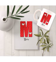 BK Gift Kişiye Özel Harf Tasarımlı Beyaz Defter ve Kupa Hediye Seti-19 (Model 1)