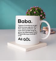 Babalar Günü Hediyesi Baba Kupa Bardak ve Taş Bardak Altlığı Seti