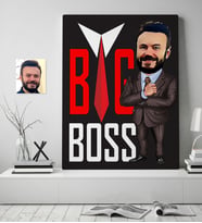 BK Gift Kişiye Özel Bay Big Boss Karikatür Kanvas Tablo 70x100cm 5