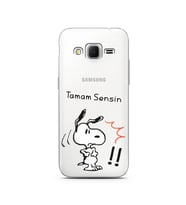Snoopy Tasarımlı Süper Şeffaf Silikon Telefon Kılıfı Samsung Core Prime