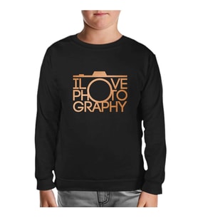 lOvePhOto Siyah Çocuk Sweatshirt
