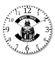 Darth Vader Daaddy1 Duvar Saati Bombeli Gercek Cam