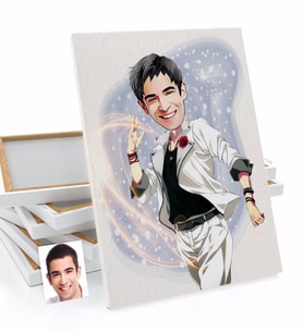 BK Gift Kişiye Özel Erkek Karikatürlü Kanvas Tablo 50x70cm-34