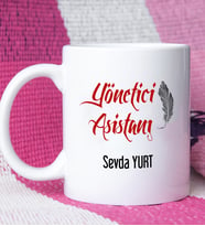 Yönetici Asistanı Tasarımlı Kişiye Özel Yönetici Asistanı Kupa Bardak