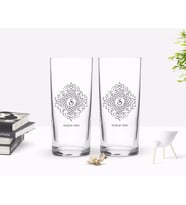 BK Gift Kişiye Özel Renkli Baskılı İsimli İkili Rakı Bardağı Seti-104 (Beyaz)