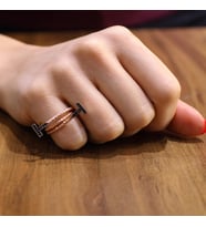 925 Ayar Gümüş Pirimitiv Dövmeli Yüzük (Rose)