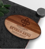 BK Gift Kişiye Özel Ahşap Yaka İsimliği - 4