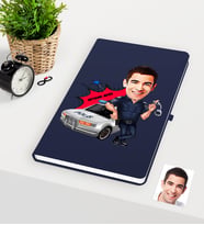 BK Gift Kişiye Özel Bay Trafik Polisi Karikatürlü Lacivert Defter - 1