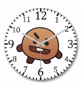 BT21 Shooky Bts   Duvar  Saati  Bombeli Gercek Cam