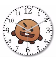 BT21 Shooky Bts   Duvar  Saati  Bombeli Gercek Cam