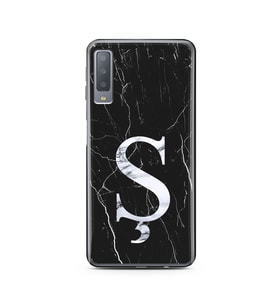 Samsung A7 (2017) Siyah Mermer Harf Tasarımlı Telefon Kılıfı Ş-Harfi 