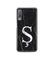 Samsung A7 (2017) Siyah Mermer Harf Tasarımlı Telefon Kılıfı Ş-Harfi 