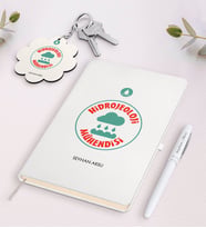 BK Gift Kişiye Özel Hidrojeoloji Beyaz Defter Kalem Ve Anahtarlık Hediye Seti (Model 1)