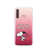 Snoopy Tasarımlı Süper Şeffaf Silikon Telefon Kılıfı Samsung A9 (2018)  