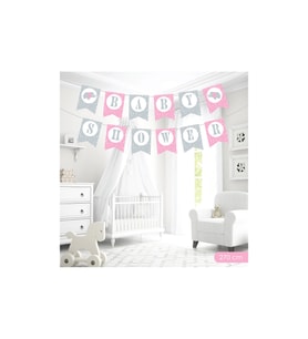 Baby Shower Pembe Harf Afiş