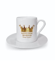 Kişiye Özel Kral Babam Tasarımlı Türk Kahvesi Fincanı