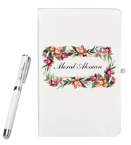 Kişiye Özel Hazırlanmış Hediye Defter ve Roller Kalem Seti