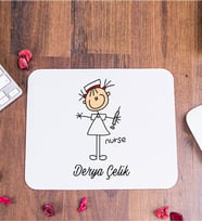 Hemşire Karikatürü Mouse Pad