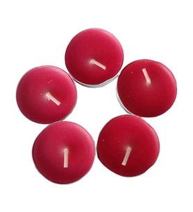 LokmanAVM Ksmart Tea Lights Kırmızı Mum 5 li 1 Paket
