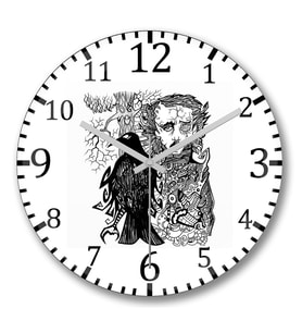 Edgar Allan Poe1 Duvar Saati Bombeli Gercek Cam
