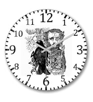 Edgar Allan Poe1 Duvar Saati Bombeli Gercek Cam