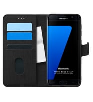 Microsonic Samsung Galaxy S7 Edge Kılıf Fabric Book Wallet Siyah