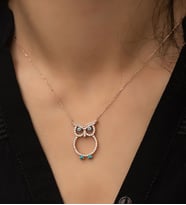 Papatya Silver 925 Ayar Gümüş Baykuş Kolye