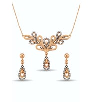 Zirkon Taşlı Rose Gümüş Set - S010102