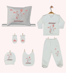Pia Baby Gl 1941-08 İsme Özel Yastık Zıbın Set