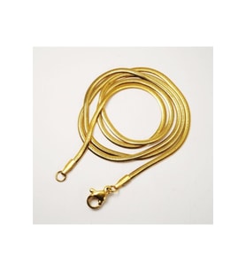 Altın Rengi Snake Kolye Çelik Erkek Kolye Zincir İnce Model 6014731061029 (Sarı)