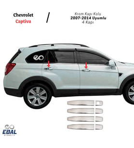 Chevrolet Captiva Krom Kapı Kolu 4 Parça 2007-2014 Uyumlu P. Çelik