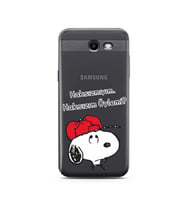 Snoopy Tasarımlı Süper Şeffaf Silikon Telefon Kılıfı Samsung J3 Prime