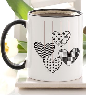 BK Gift Kişiye Özel Siyah Kupa Bardak Sevgililer Günü Temalı 28