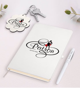 BK Gift Kişiye Özel Patron Beyaz Defter Kalem ve Anahtarlık Hediye Seti-4 (Model 1)