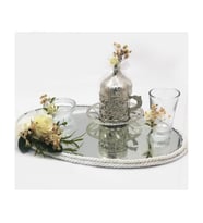 Lora Davet Damat Kahve Fincanı Takımı Oval (1 Adet) Gümüş - 54172