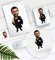 BK Gift Kişiye Özel Bay Hakim Karikatürlü Defter Kalem Kupa Mouse Pad Seti (Model 1)