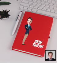Kişiye Özel Karikatürize Müdürüm Defter Kalem Seti Kırmızı 91341