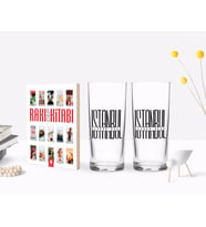 BK Gift Kişiye Özel Renkli Baskılı İstanbul Tasarımlı İkili Rakı Bardağı ve Rakı Cep Kitabı Hediye Seti-1 (Model 1)