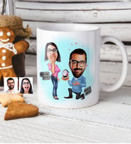 BK Gift Kişiye Özel Evlilik Teklifi Karikatür Beyaz Kupa Bardak  2