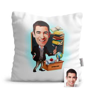 BK Gift Kişiye Özel Bay Öğretmen Karikatür  Yastık  2