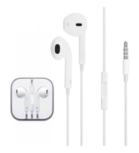 İPhone Kablolu Kulaklık Jak / Aux Girişli 4G/4GS/5C/5G/5GS/6G/6GS (Beyaz)