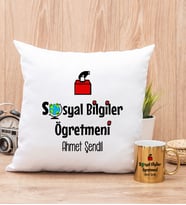 Sosyal Bilgiler Öğretmeni Yastık ve Gold Kupa Bardak