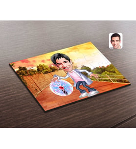 BK Gift Kişiye Özel Erkek Elektrik Mühendisi Karikatürlü Ahşap Puzzle-1