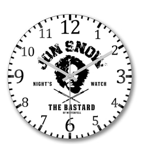 Jon Snow NightWatch Duvar Saati Bombeli Gercek Cam