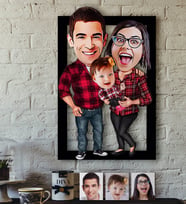 BK Gift Kişiye Özel Aile Karikatürlü 3D Ahşap Tablo-2