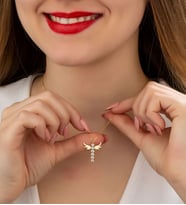 Papatya Silver 925 Ayar 6 Sıra Tektaşlı Gümüş Melek Kolye