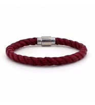 BORDO HALAT GÜMÜŞ RENK MANYETİK KLİPSLİ ERKEK BİLEKLİK BT386