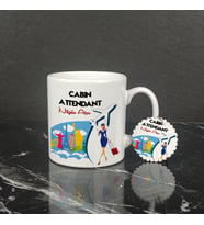 Cabin Attendant Kupa Bardak ve Anahtarlık Set